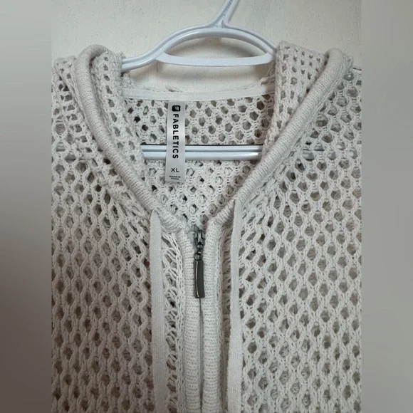 Fabletics Cream Open-Knit Cardigan - Picture 4 of 4